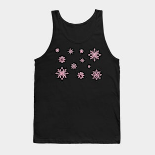 Light Pink Faux Glitter Snowflakes Tank Top